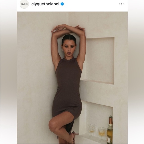 Clyque Chocolate Brown Midi Dress - Picture 3 of 10